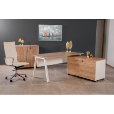 BUREAU X-TIME PLATEAU EN Stratifier EP 20 MM PIEDS EN STRUCTURE METALLIQUE EPOXY BLANC