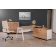 BUREAU X-TIME PLATEAU EN Stratifier EP 20 MM PIEDS EN STRUCTURE METALLIQUE EPOXY BLANC